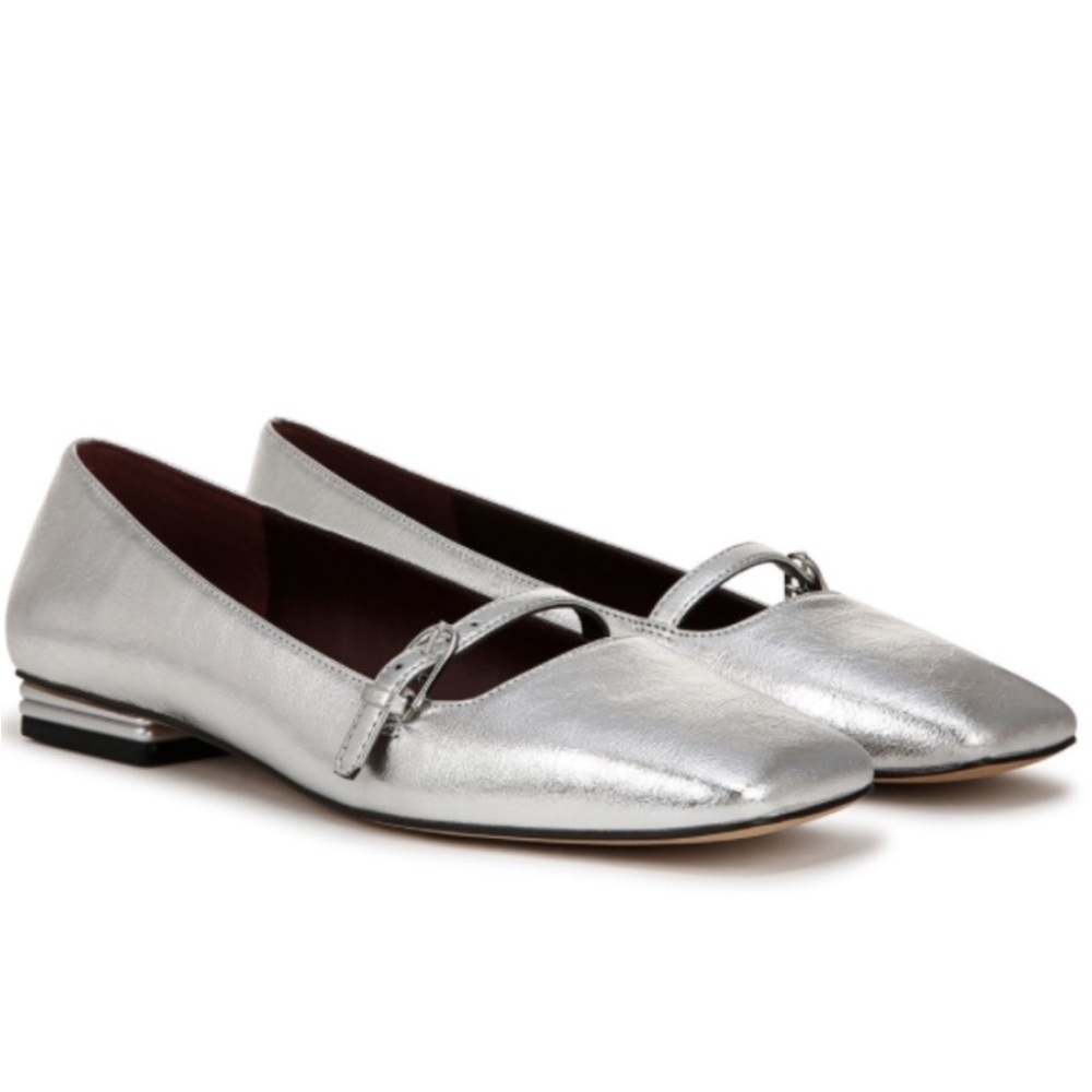 Franco Sarto Tayana Mary Jane Silver Metallic Size 7.5